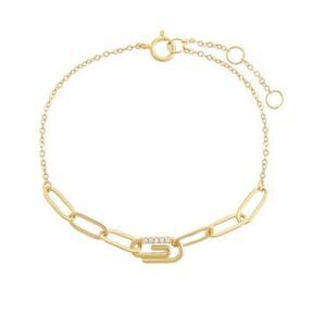 ADINA EDEN Pave Safety Pin Paperclip Bracelet NWT